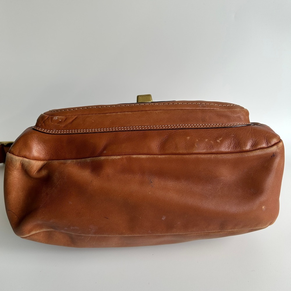 Coach Brown Leather Shoulder Bag with Brass Hardware - Picture 6 of 16